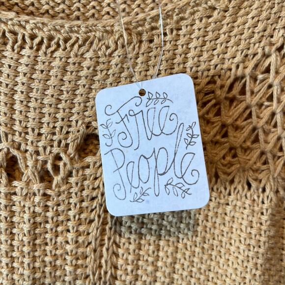 Free People Lost At Sea Sweater Midi Dress Dusted Daffodil Size Medium New - Picture 5 of 7